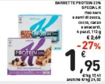 Conad Special K Barrette Protein 23% 4 pezzi, 112 g offerta