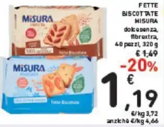 Conad Misura Fette Biscottate 40 pezzi, 320 g offerta