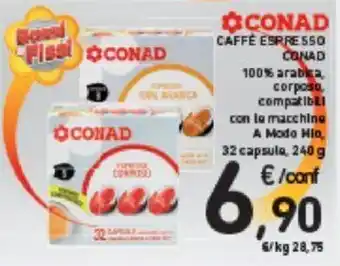 Conad Conad Caffè espresso 32 capsule, 240 g offerta