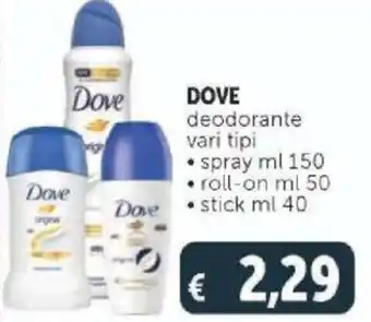 Dove deodorante vari tipi spray 150 ml
