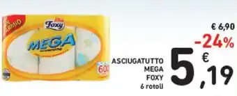 Conad Foxy Mega asciugatutto 6 rotoli offerta