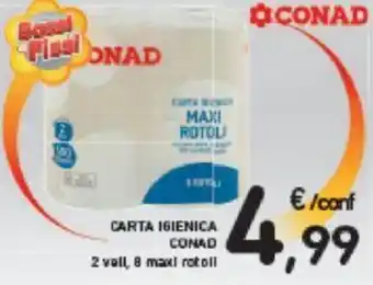 Conad Conad Carta Igienica 8 maxi rotoli offerta