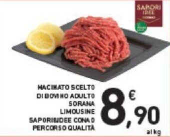 Conad Conad Percorso Qualità Sapori&Idee Macinato Scelto di bovino adulto sorana limousine offerta