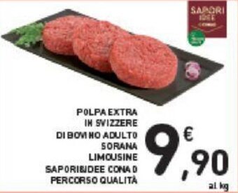 Conad Conad Percorso Qualità Sapori&Idee Polpa Extra in svizzere di bovino adulto sorana limousine offerta