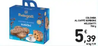 Conad Melegatti Colomba al caffè borbone 750 g offerta
