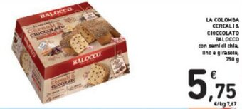 Conad Balocco La Colomba Cereali & Cioccolato 750 g offerta