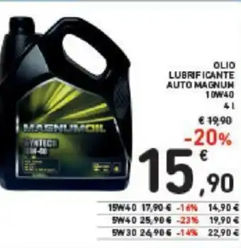 Conad Olio Lubrificante Auto Magnum 10W40 4 L offerta