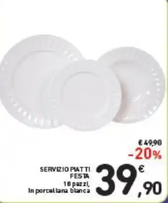 Conad Festa Servizio piatti 18 pezzi offerta