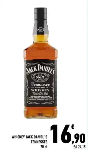 Conad Jack Daniel's Whiskey Tennessee 70 cl offerta