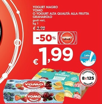 Bennet Yomo Yogurt Magro Frutta 1000 G(ml) offerta