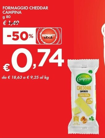 Bennet Campina Formaggio Cheddar offerta