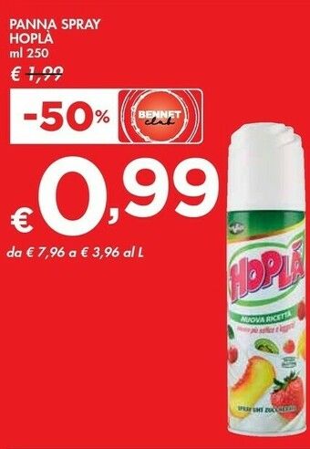 Bennet Tre Valli - Hoplà Panna Spray 250 G(ml) offerta