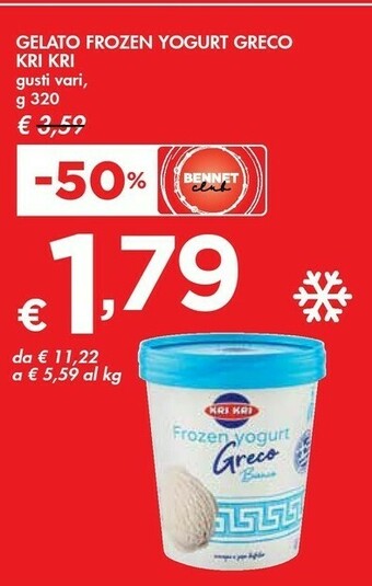 Bennet Kri kri Frozen Yogurt Greco Caramello Salato offerta