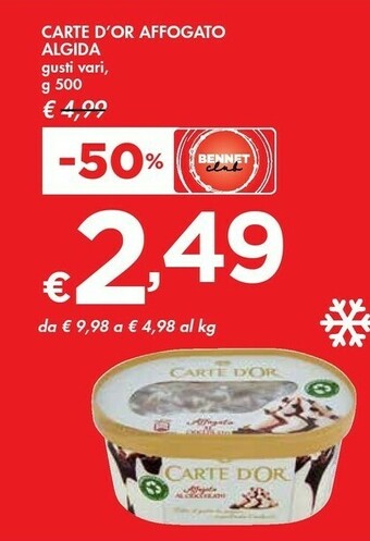 Bennet Algida Carte D'Or Affogato Mirtillo 500 G(ml) offerta