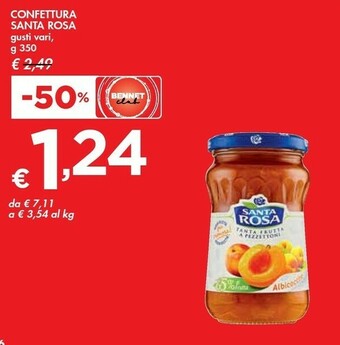 Bennet Santa rosa Confettura Extra Albicocche 350 G(ml) offerta
