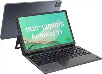 Awow 2in1 tablet android 11,tablet 10.1 pollici,octa-core cpu 64gb rom(tf 512gb),1920 * 1200 ips tablet con tastiera,5+13m...