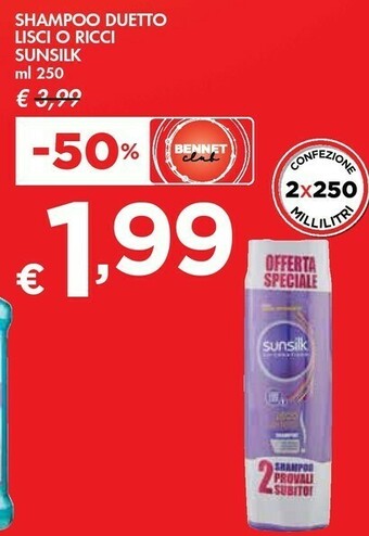 Bennet Sunsilk Shampoo Duetto Lisci O Ricci offerta