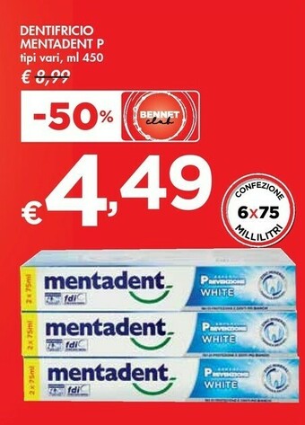 Bennet Mentadent P Dentifricio offerta