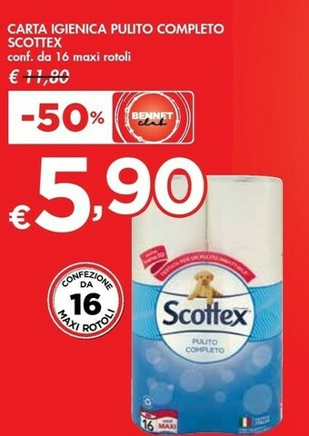Bennet Scottex Carta Igienica Pulito Completo offerta