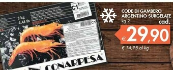 Bennet Code Di Gambero Argentino Surgelate offerta