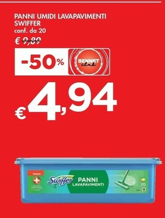 Bennet Swiffer Panni Umidi Lavapavimenti offerta