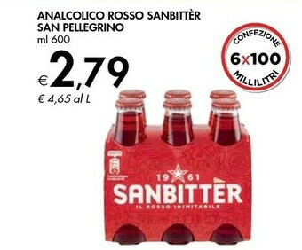 Bennet San Pellegrino Analcolico Rosso Sanbitter offerta