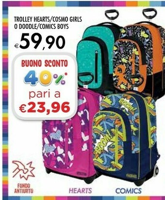 Bennet Trolley Hearts/cosmo Girls O Doodle/comics Boys offerta