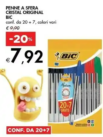 Bennet Bic BIC Penne a sfera Cristal Original 20+7 pezzi colori assortiti offerta
