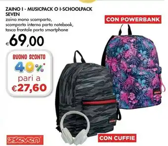 Bennet Seven Zaino I - Musicpack O I-schoolpack Mono Scomparto offerta