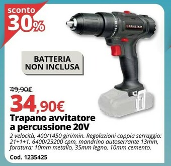 Brico Io Trapano Avvitatore A Percussione 20V offerta