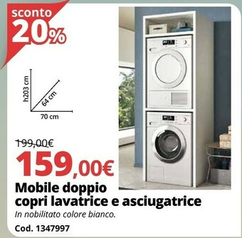 Brico Io Mobile Doppio Copri Lavatrice E Asciugatrice offerta