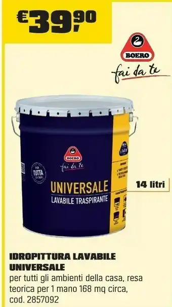 OBI IDROPITTURA LAVABILE UNIVERSALE offerta