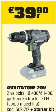OBI AVVITATORE 20V offerta