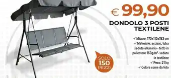 Dondolo 3 Posti Textilene