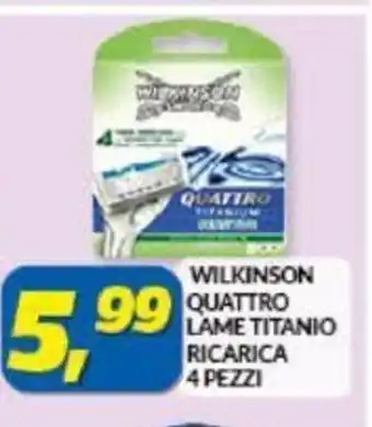 Risparmio Casa Wilkinson Quattro Lame Titanio Ricarica 4 Pezzi offerta