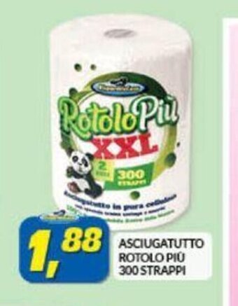 Asciugatutto Rotolo Piu 300 Strappi