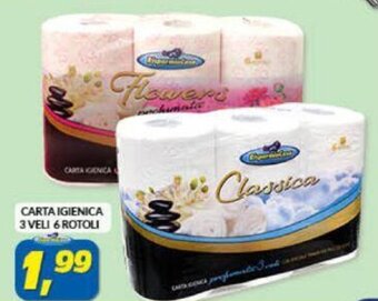 Carta Igienica 3 Veli 6 Rotoli