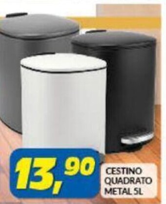 Risparmio Casa Cestino Quadrato Metal 5L offerta