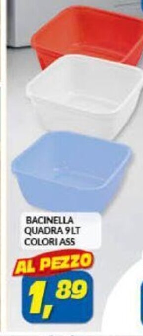 Risparmio Casa Bacinella Quadra 9 LT Colori Ass offerta