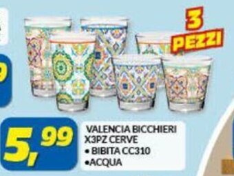 Risparmio Casa Valencia Bicchieri X3PZ Cerve Bibita CC310 Acqua offerta