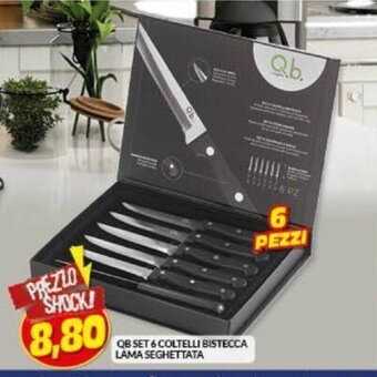 Risparmio Casa QB Set 6 Coltelli Bistecca Lama Seghettata offerta