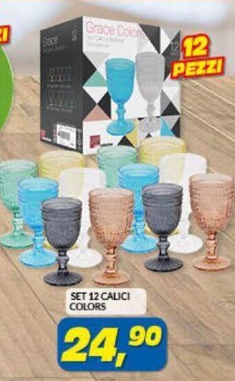 Risparmio Casa Set 12 Calici Colors offerta