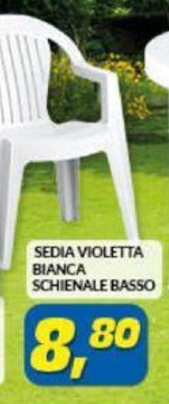 Sedia Violetta Bianca Schienale Basso
