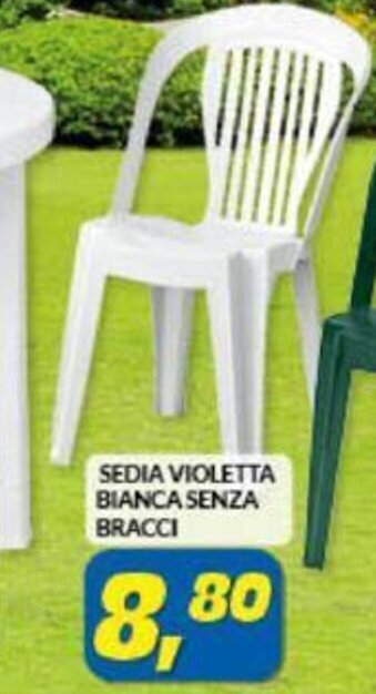 Sedia Violetta Bianca Senza Bracci