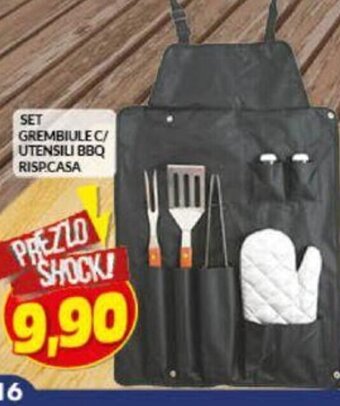 Risparmio Casa Set Grembiule C/ Utensili BBQ Risp.Casa offerta