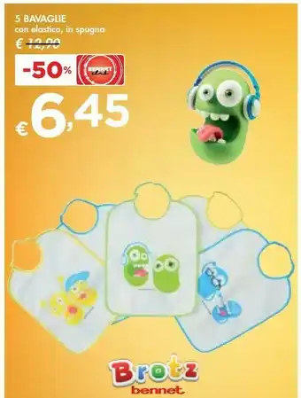 Bennet 5 Bavaglie Con Elastico, In Spugna offerta