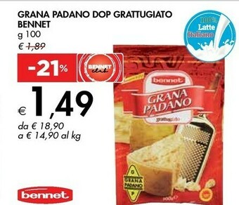 Bennet Bennet Grana Padano Dop Grattugiato offerta