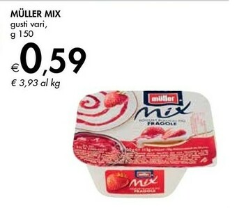 Bennet Muller Mix Yogurt Bianco Più Fragole 150 G(ml) offerta
