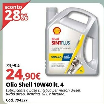 Brico Io Olio Shell 10W40 Lt 4 offerta