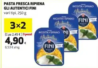Coop Fini Modena Fini - Ravioli Ricotta E Spinaci Gli Autentici 250 G(ml) offerta